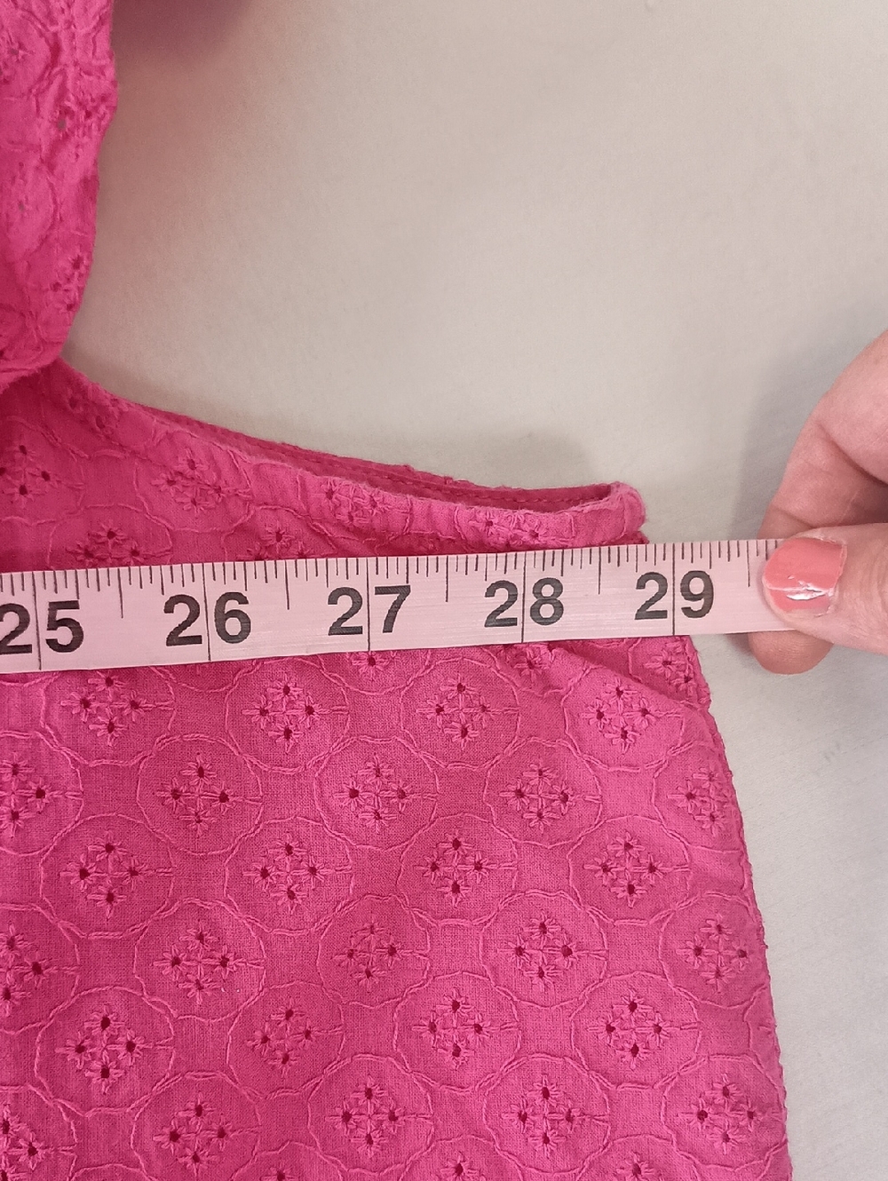 Women's Plus Size 4X Eyelet Ruffle Sleeve Babydoll Dress Hot Pink Cottage - Picture 5 of 8